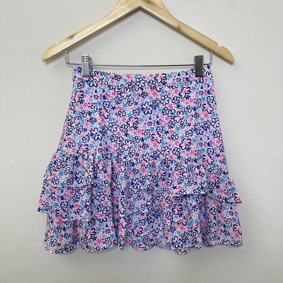 Lilly Pulitzer New Tilly Tiered Ruffle Skirt Multi Fun Sun Repeat Ditsy Skirt 00 - Picture 2 of 12